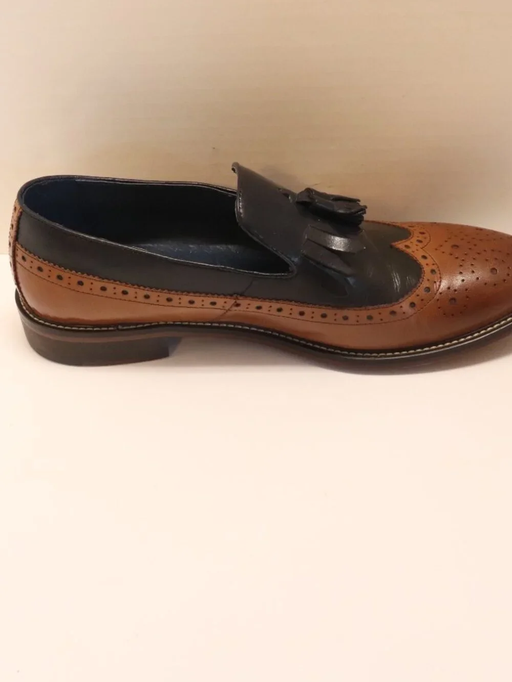 Moretti Black Label Black and Brown Tassel Dress Shoes Men Size 11